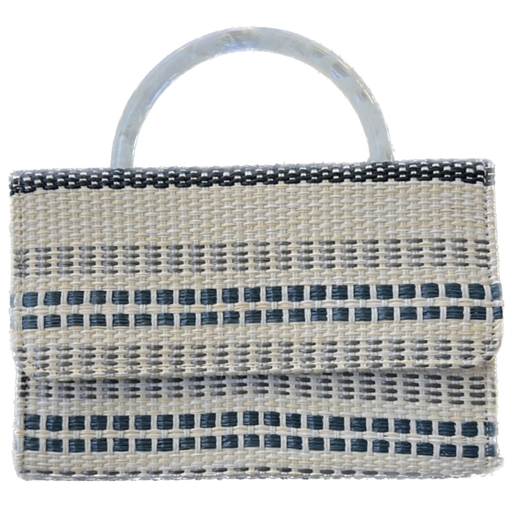 Woven Straw Rattan Structured Handbag - Picture 11 of 11